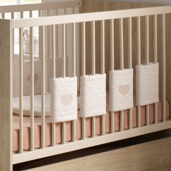 Sauthon Protections de Barreaux x8 Petit Coeur Beige Chiné  Sauthon Protections de Barreaux x8 Petit Coeur Beige Chiné