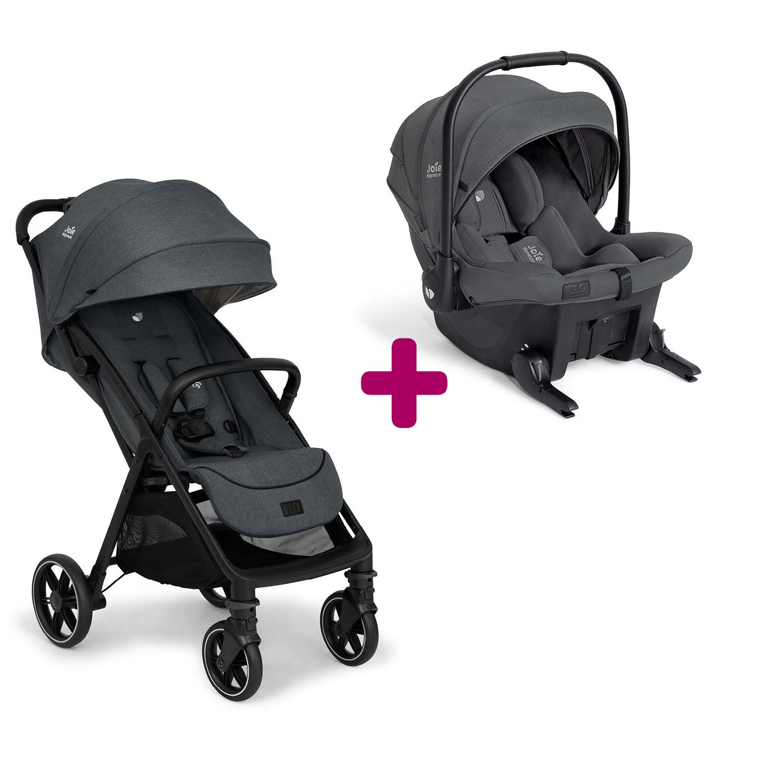 Pack Poussette duo Parcel Lx Ebony + coque Sprint Ebony Joie
