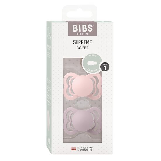 BIBS Tétines Supreme 2 Pack Silicone Blossom/Dusky Lilac 