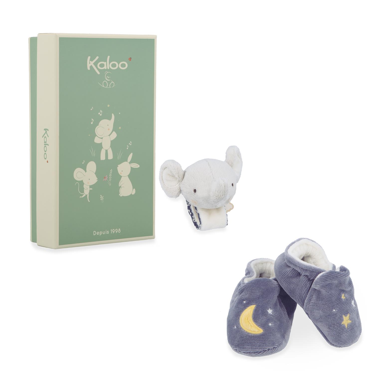 Peluche d'activités Bracelet & Chaussons Élphant BLEU Kaloo