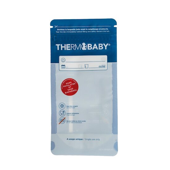 Thermobaby 25 sachets de conservation de lait Bleu  180 ml Thermobaby 25 sachets de conservation de lait Bleu  180 ml