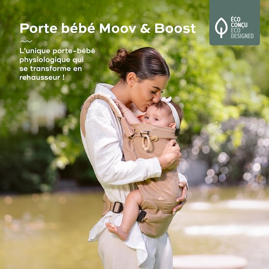 Babymoov Porte bébé évolutif Moov & Boost Beige noisette 