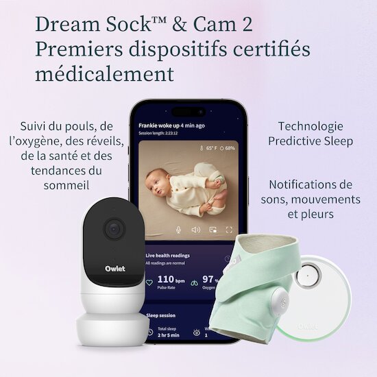 Owlet Pack Dream Sock + Cam2 Mint  Owlet Pack Dream Sock + Cam2 Mint