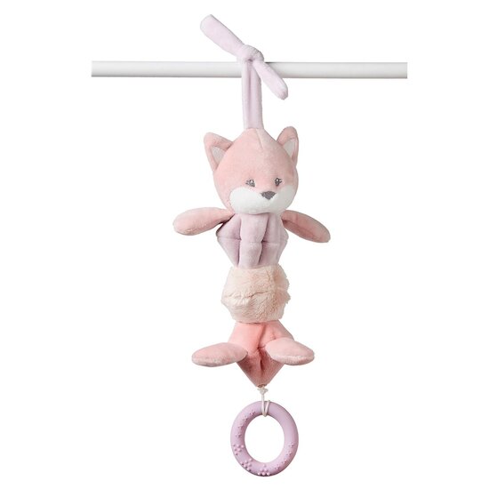 Nattou Peluche renard vibrato avec anneau Alice et Pomme Rose  Nattou Peluche renard vibrato avec anneau Alice et Pomme Rose