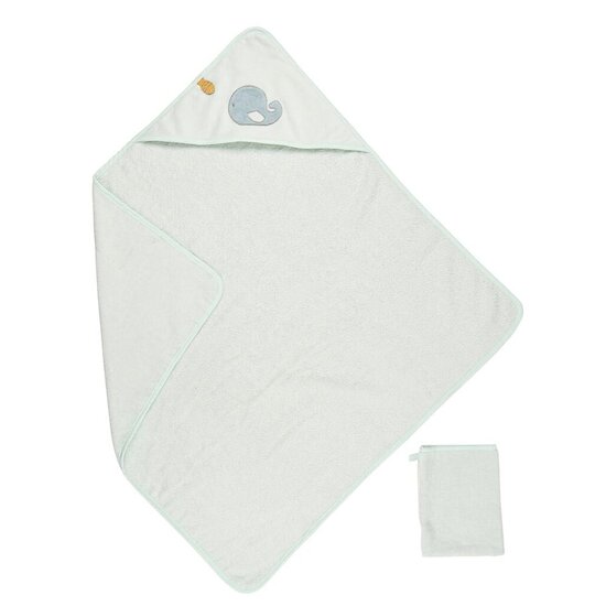 Nattou Cape de bain et gant de toilette  Bleu 