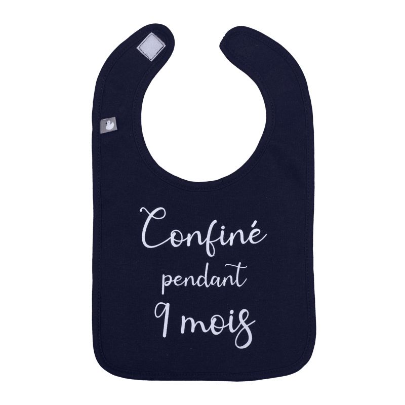 BB & Co - Bavoir "Confiné pendant 9 mois" NOIR BB&Co