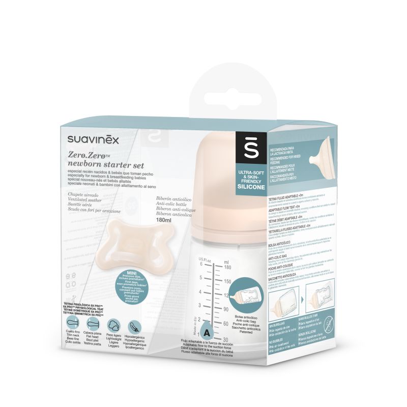 Kits De Biberons - Suavinex Set Zero. Biberon Anti-colique 180ml Tétine  Spécial Allaitement + Sucette Zero - Cdiscount Puériculture & Eveil bébé