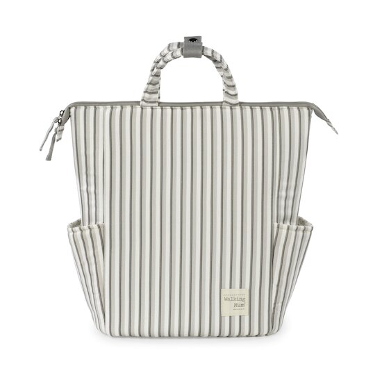 Walking Mum Sac à dos Botton Rayures Beige  Walking Mum Sac à dos Botton Rayures Beige