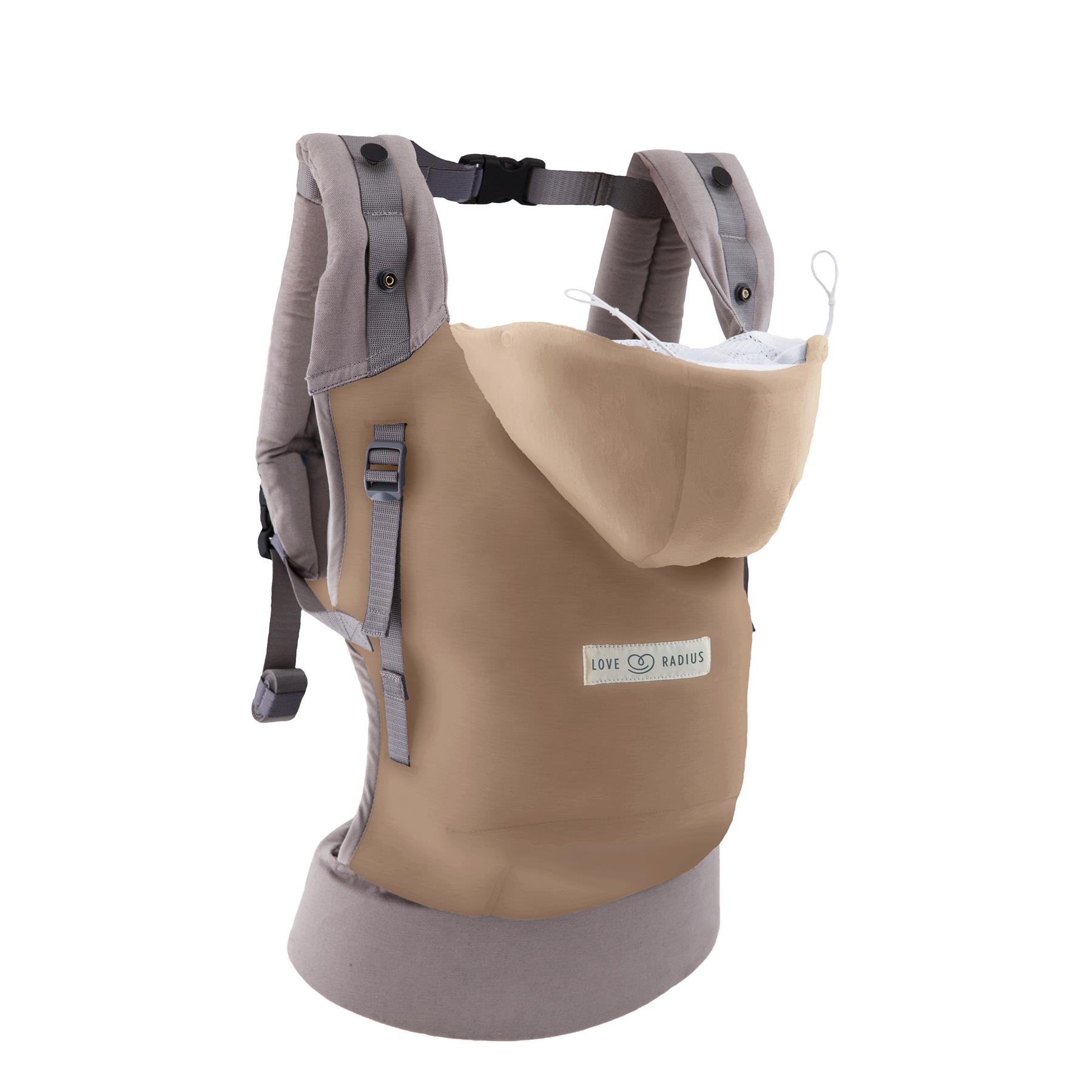 Pack porte-bébé HoodieCarrier + réhausseur + cale-tête BEIGE Love Radius by JPMBB