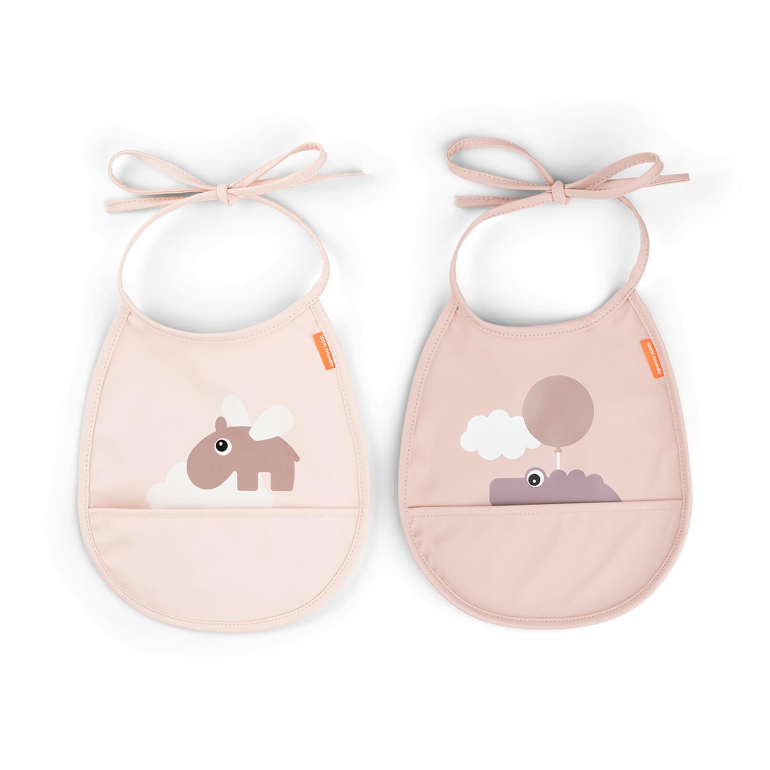 Bavoir petit lot de 2 Happy clouds ROSE Done by Deer