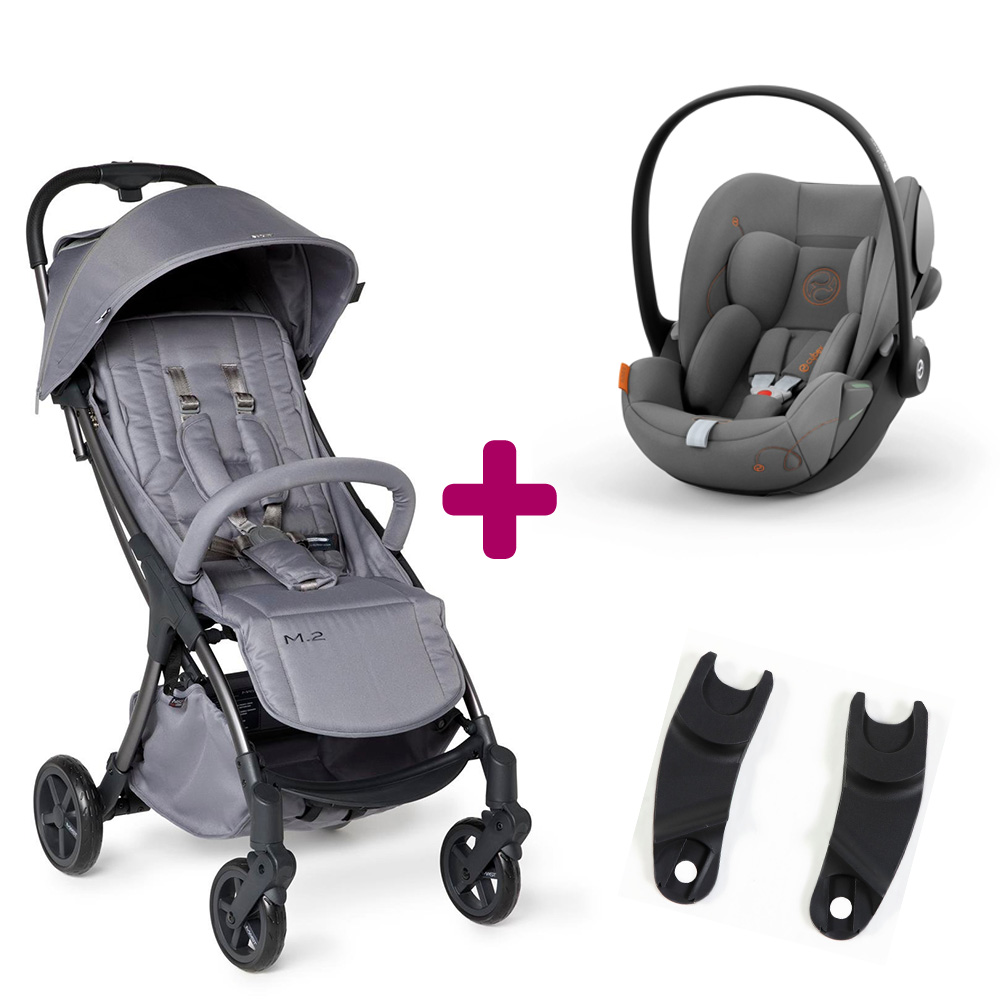 Mast swiss design - Pack Poussette duo M.2 Koala + adaptateurs coque + coque Cloud G i-size Lava Grey  Mast swiss design