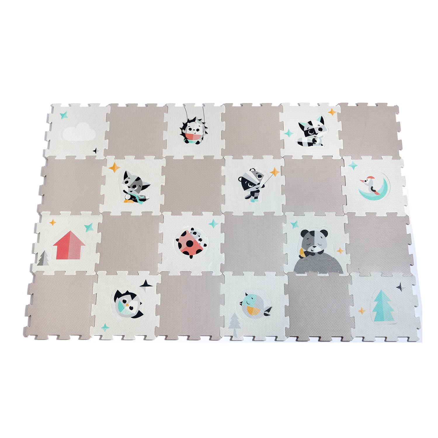 Tapis d'éveil en mousse XXL Black & White Puzzle 3D BLANC Tiny Love