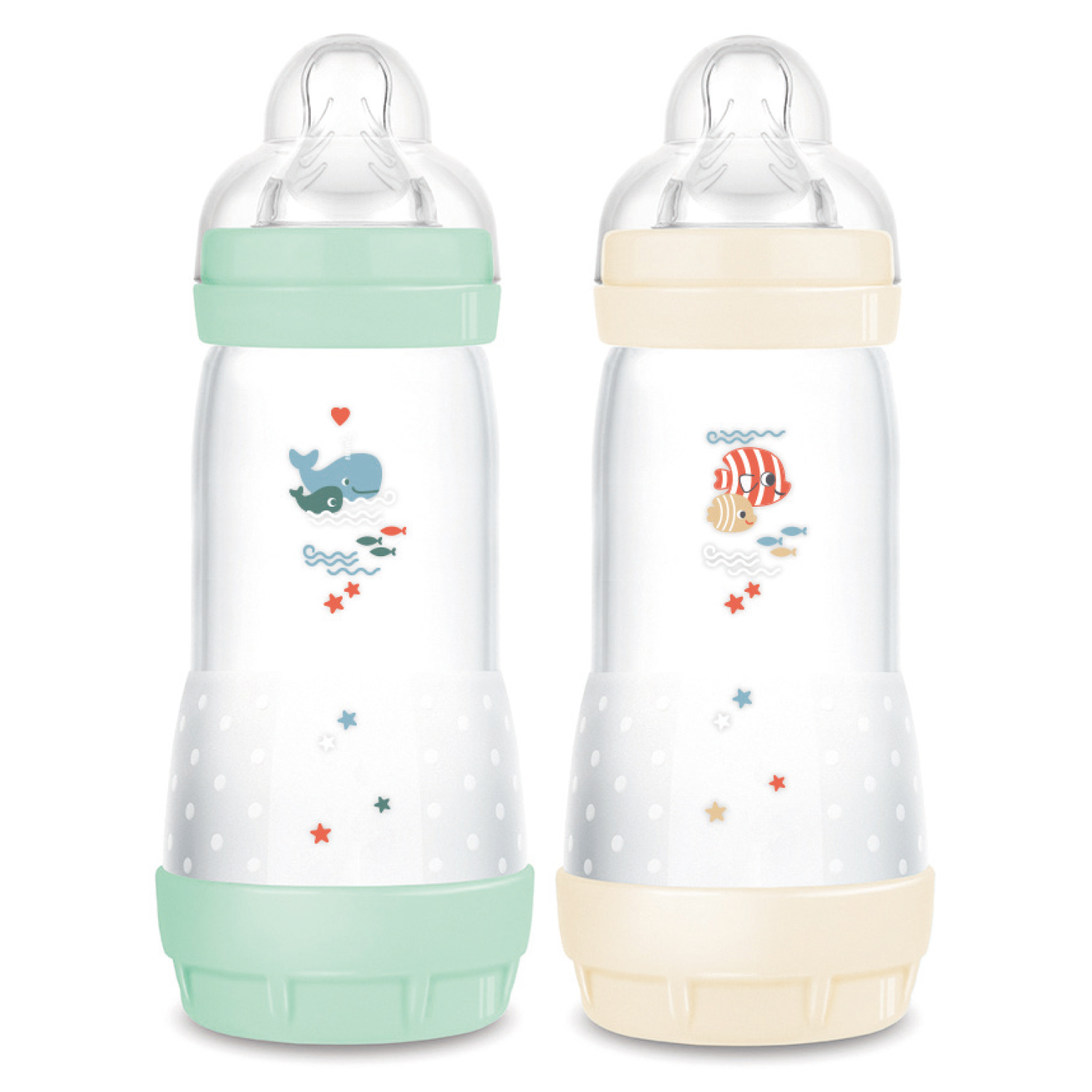 MAM - 2 biberons anti-coliques Easy Start classique VERT MAM