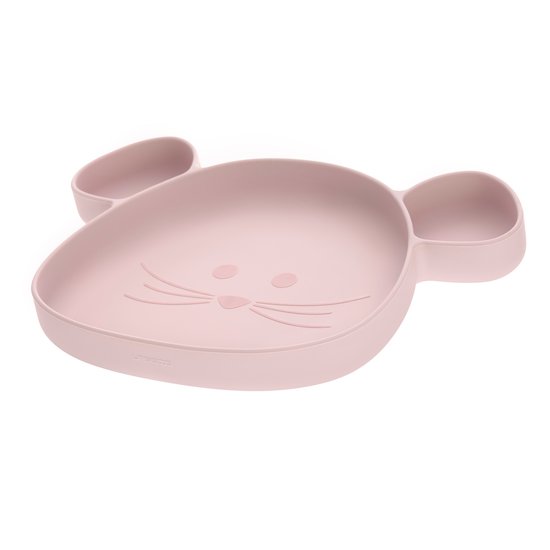 Lässig Assiette à compartiments en silicone Little Chums Rose 