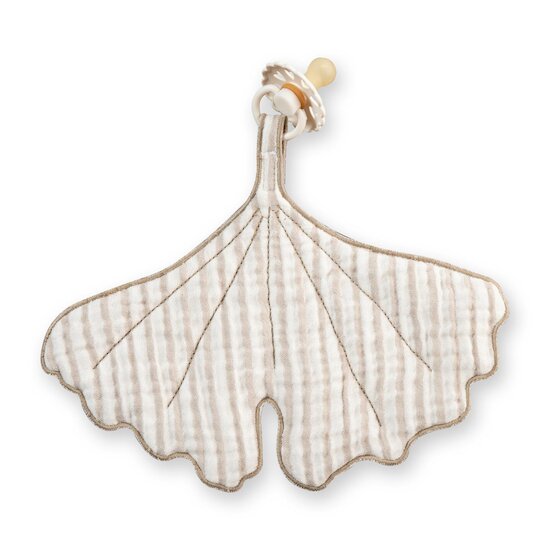 Quax Doudou Ginkgo Rayé gris/ blanc  Quax Doudou Ginkgo Rayé gris/ blanc