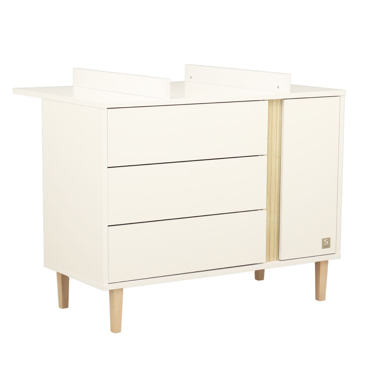Sauthon - Commode 3 tiroirs 1 porte Paloma BLANC Sauthon