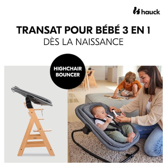 Hauck Transat pour bébé 3 en 1 Dark Grey Melange  Hauck Transat pour bébé 3 en 1 Dark Grey Melange