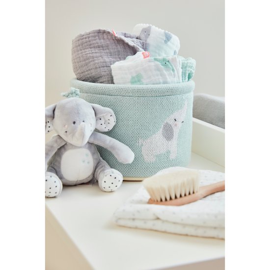 Noukie's Panier Beauty Case - Jacquard Bio Anna & Milo Vert Clair  Noukie's Panier Beauty Case - Jacquard Bio Anna & Milo Vert Clair