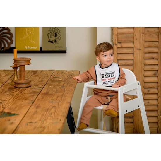 BB&Co Bavoir ""Wanted"" blanc/noir 0-18 mois