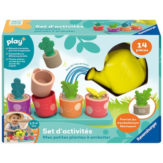 Play+ Set d'activités  : Mes petites plantes à emboîter Multicolore 