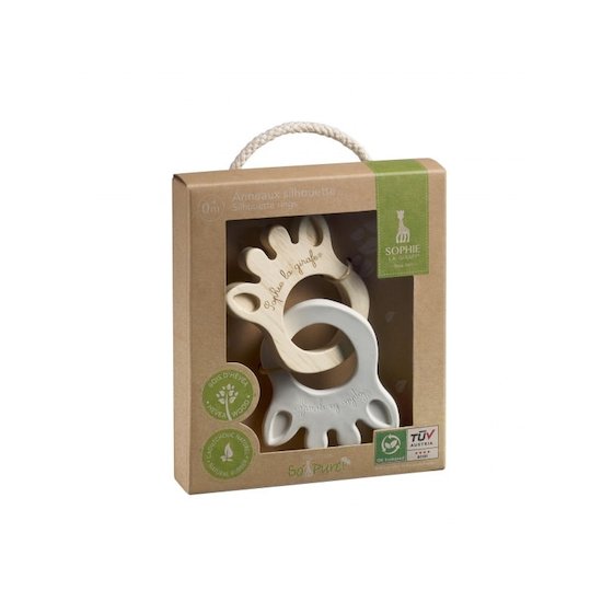 Sophie la girafe Anneaux silhouette Rubber & Wood   Sophie la girafe Anneaux silhouette Rubber & Wood
