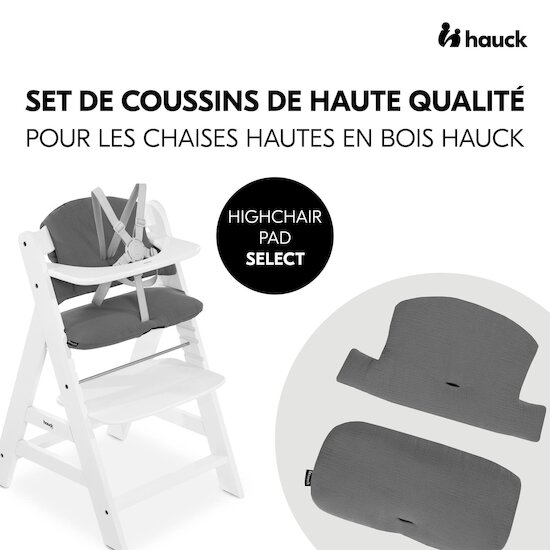 Hauck Coussin de chaise haute Select Dark Grey  Hauck Coussin de chaise haute Select Dark Grey