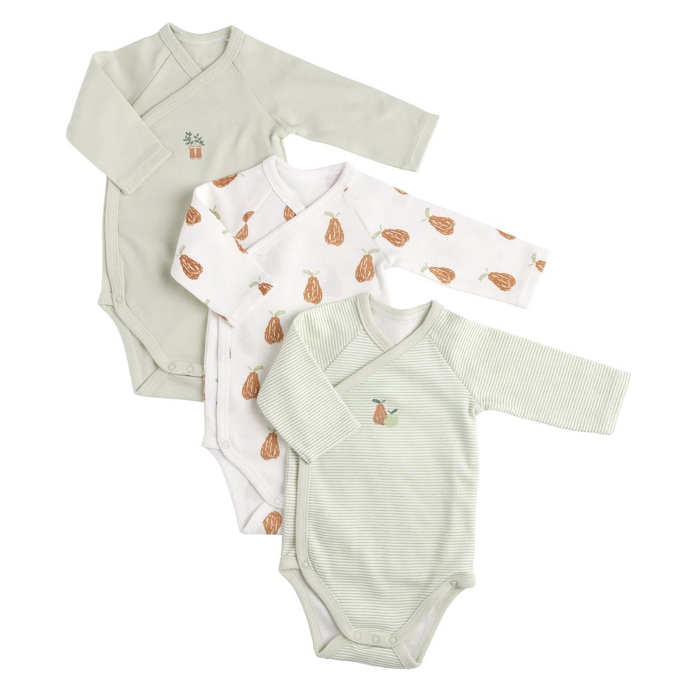 Lot de 3 bodies Botanica VERT Sauthon
