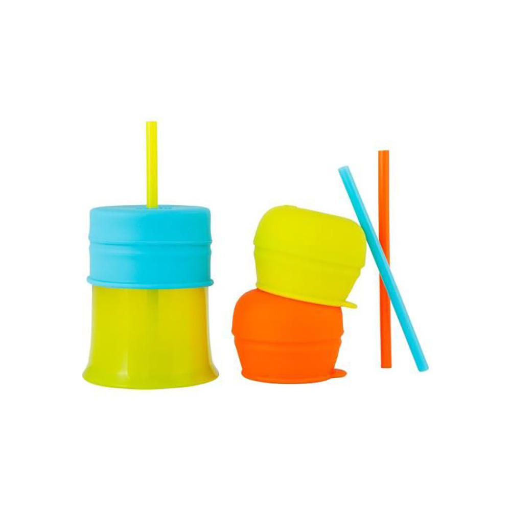 1 Tasse + 3 couvercles + 3 pailles Snug Straw MULTICOLORE Boon