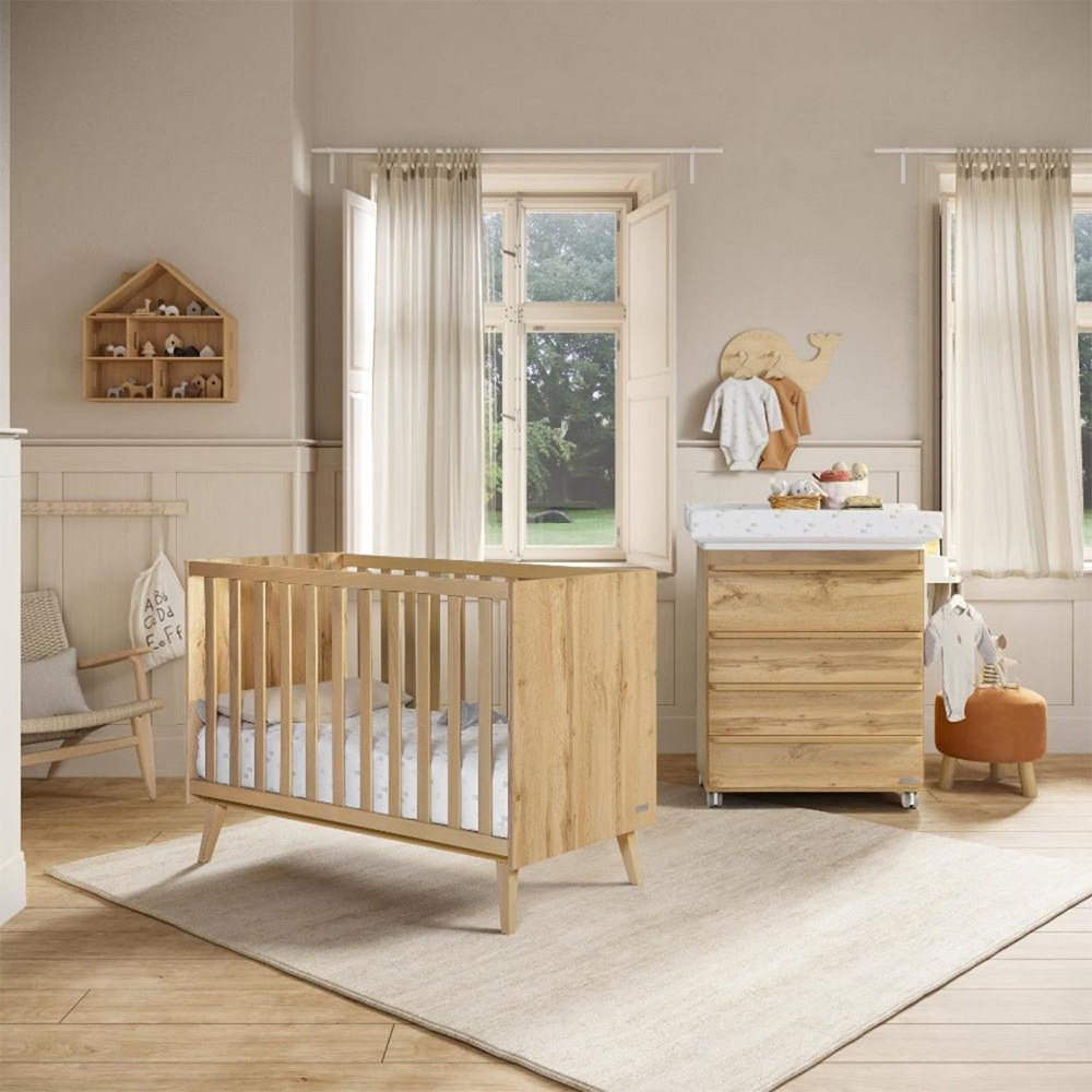 Chambre Duo Martha : lit 70x140, commode à langer avec baignoire Micuna