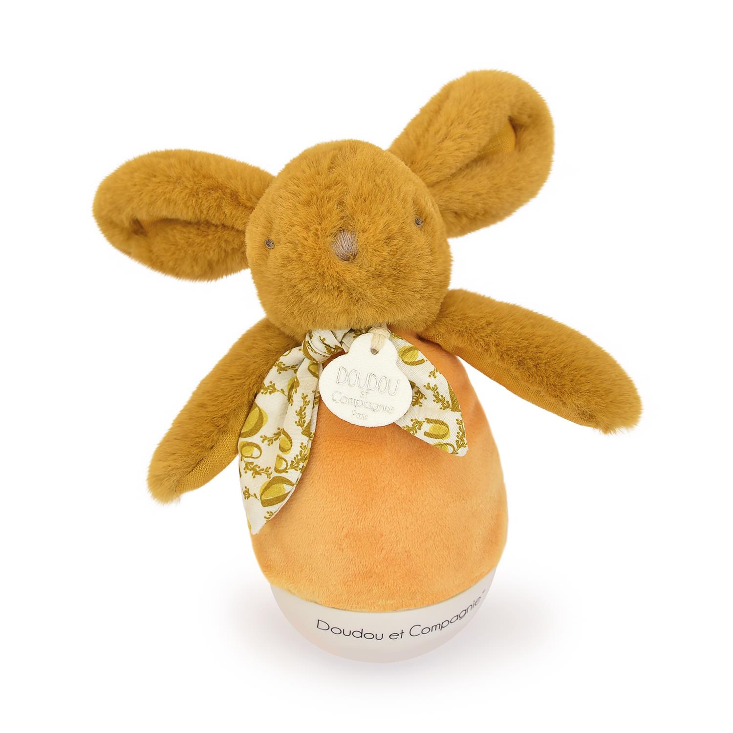 Doudou & Compagnie - Peluche musicale Lapin Culbuto JAUNE Doudou & Compagnie