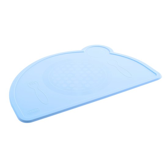 Chicco Set de table en silicone bleu 18 mois+ Chicco Set de table en silicone bleu 18 mois+