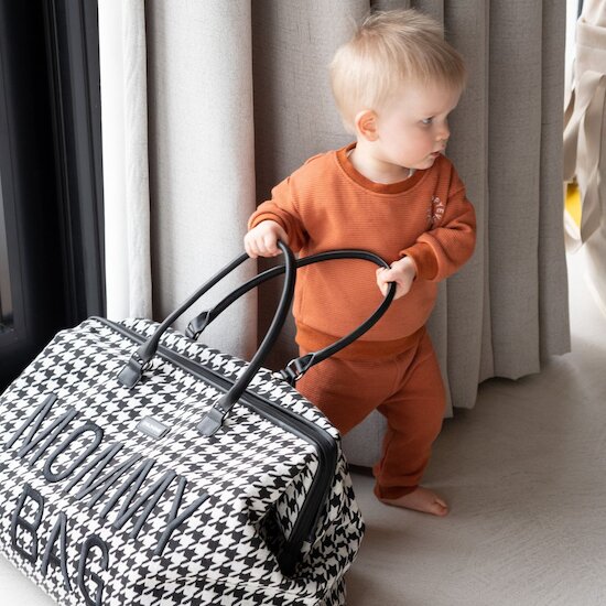Childhome Sac à langer Mommy bag pied de poule black  Childhome Sac à langer Mommy bag pied de poule black