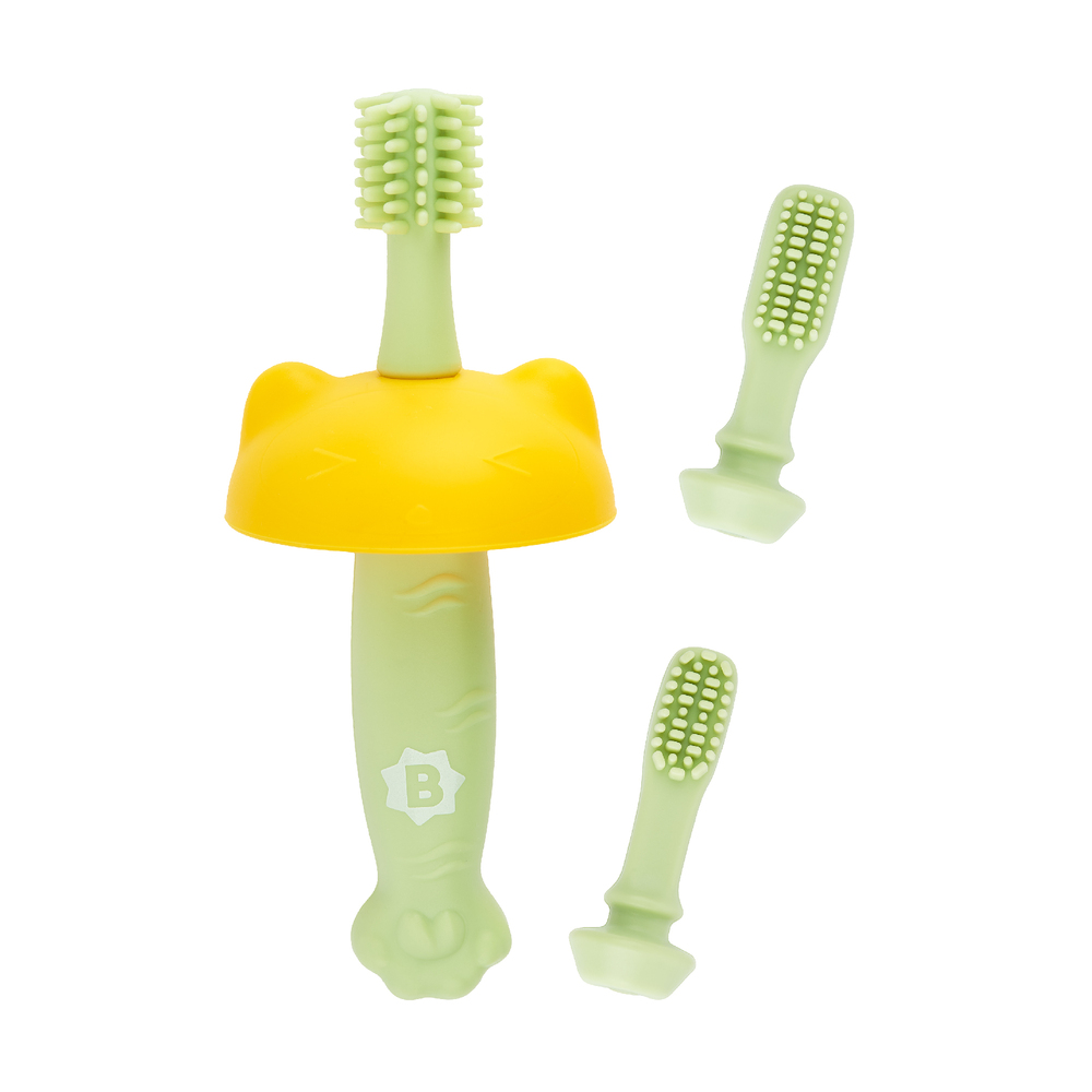 Brosse à dents évolutive en silicone VERT Badabulle