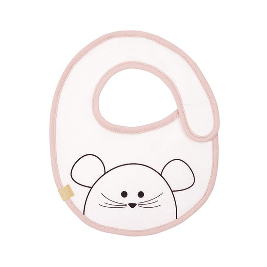 Lässig Bavoirs petit modèle éponge imperméable Little Chums Souris Rose clair 0-6 mois