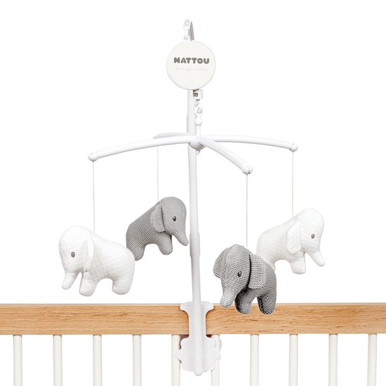 Nattou Tembo Mobile musical Gris/Blanc 