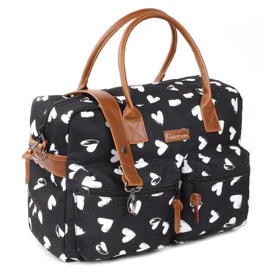 Kidzroom Sac à langer Black & White Coeur 