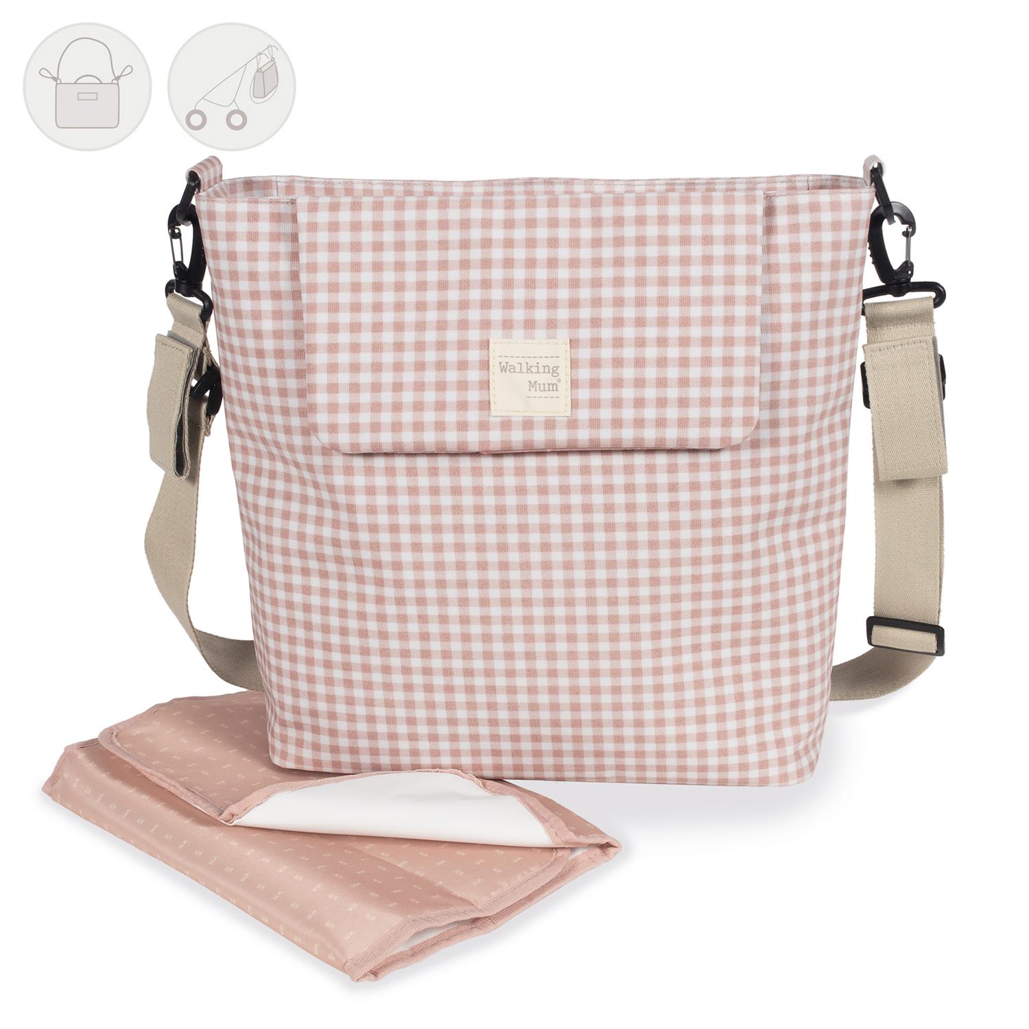 Walking Mum - Sac à langer I Love Vichy ROSE Walking Mum