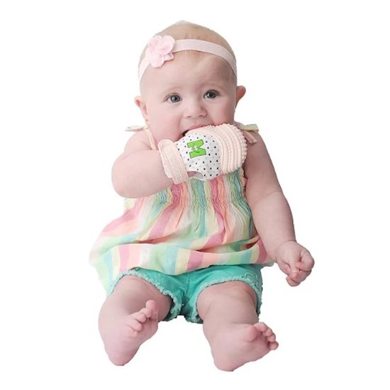 Malarkey kids Mitaine de dentition Rose Clair  Malarkey kids Mitaine de dentition Rose Clair