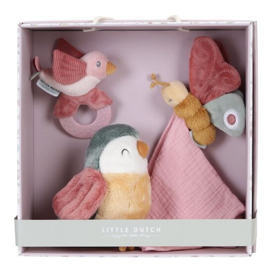 Little Dutch Coffret cadeau peluche, doudou, hochet Flowers Et Butterflies 