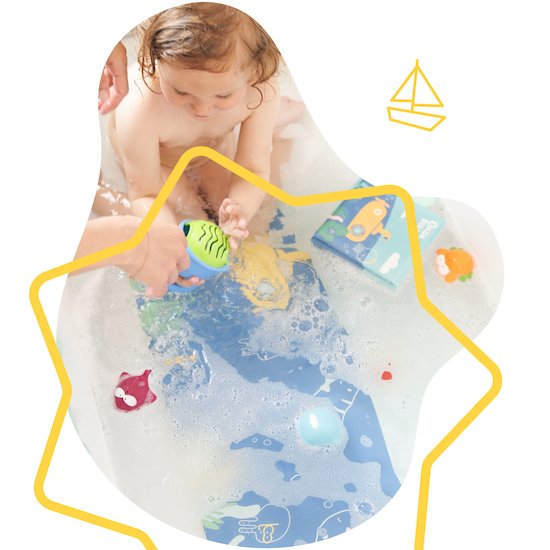 Badabulle Tapis de bain témoin de température bleu  Badabulle Tapis de bain témoin de température bleu