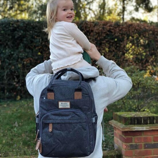 Ruvalino Sac à langer multi-fonctions Gris foncé 