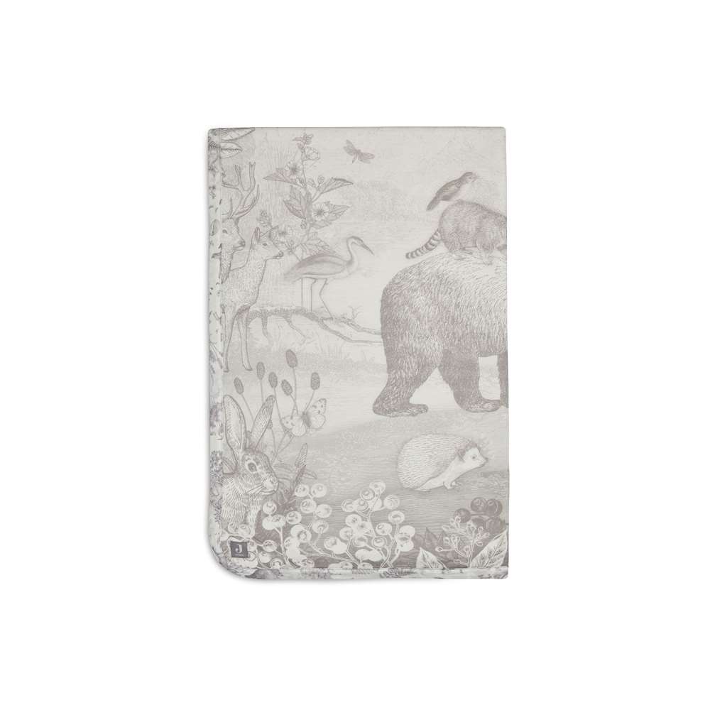 Couverture Lit Bébé Jersey Pimpelmees Forest Animals BLANC Jollein