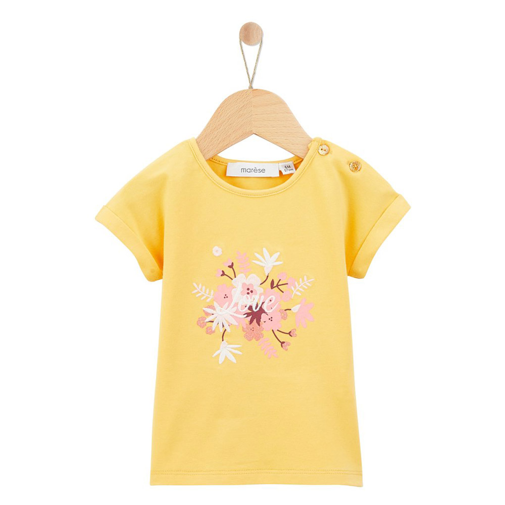 T Shirt Mc Ma Fleur Chérie JAUNE Marèse