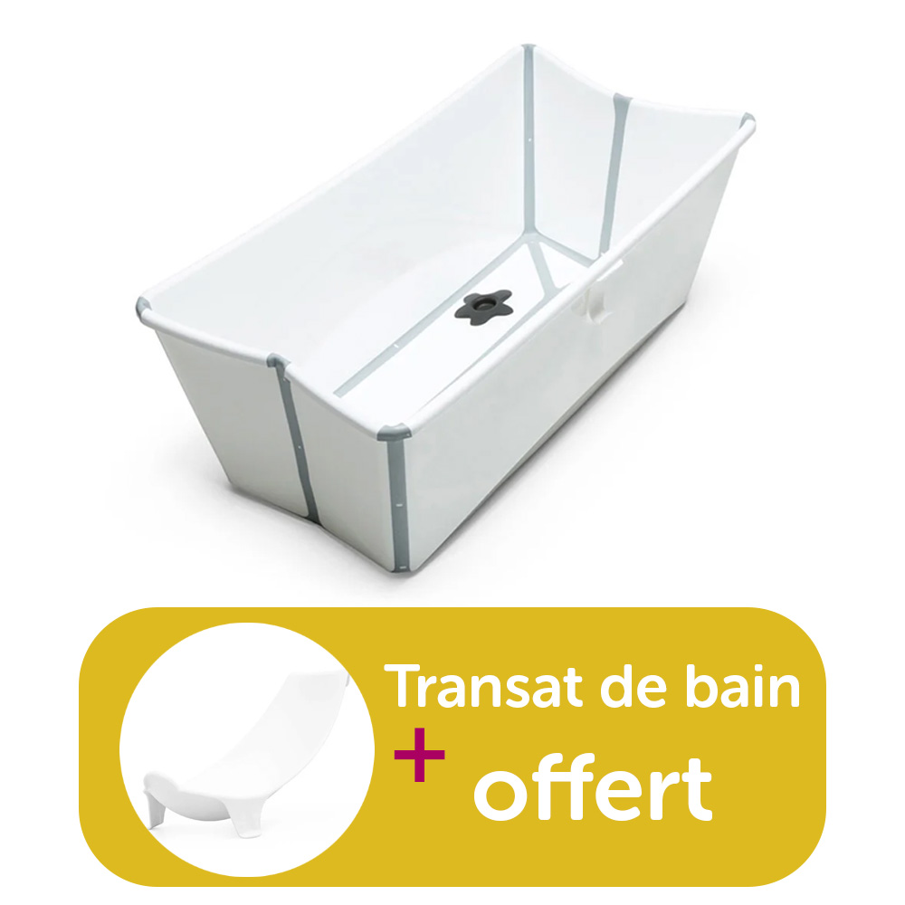 Baignoire Flexi Bath blanc achetée = 1 transat de bain offert Stokke