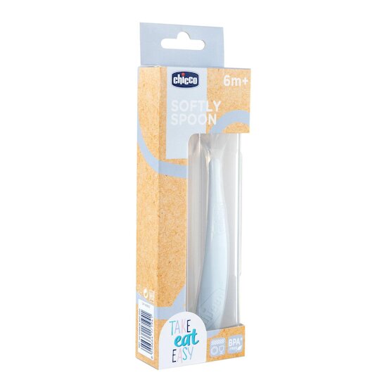 Chicco Mes Premières Cuillères Souples Bout Silicone Avec Etui Gris 