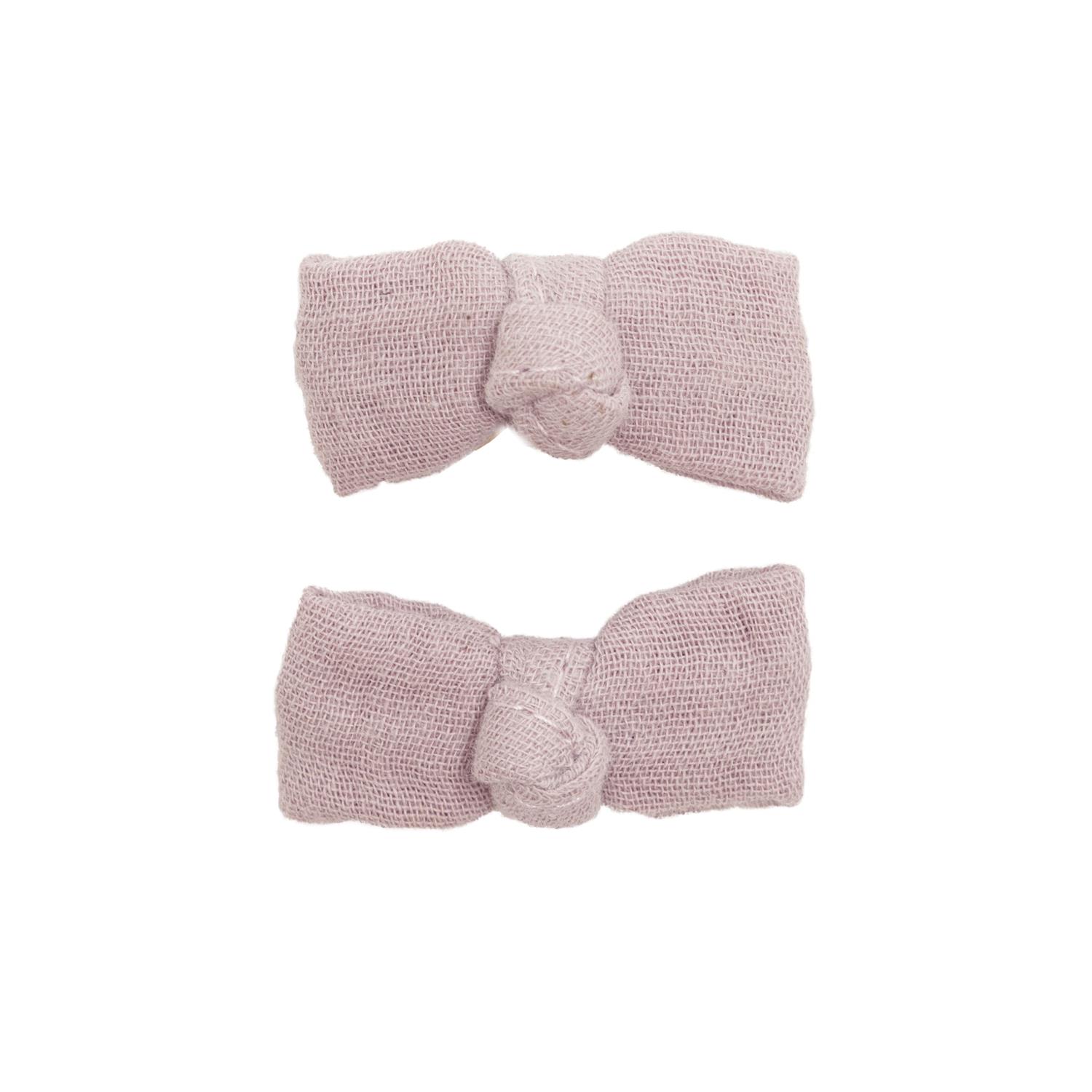 BB & Co - Lot 2 barrettes gaze de coton ROSE BB&Co