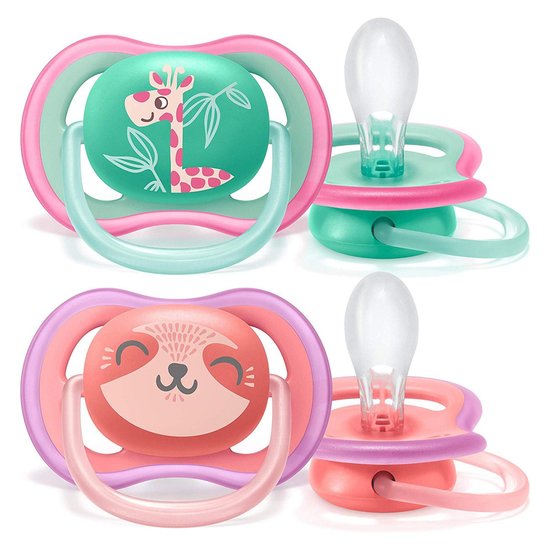 Philips Avent 2 sucettes Ultra air Rose-Transparent 18-36 mois