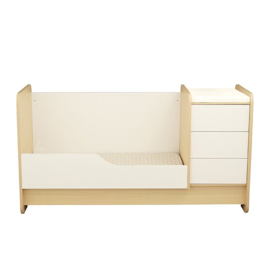 Sauthon Lit combiné évolutif Balloon Chêne Velour/Blanc Neige 70x140 cm