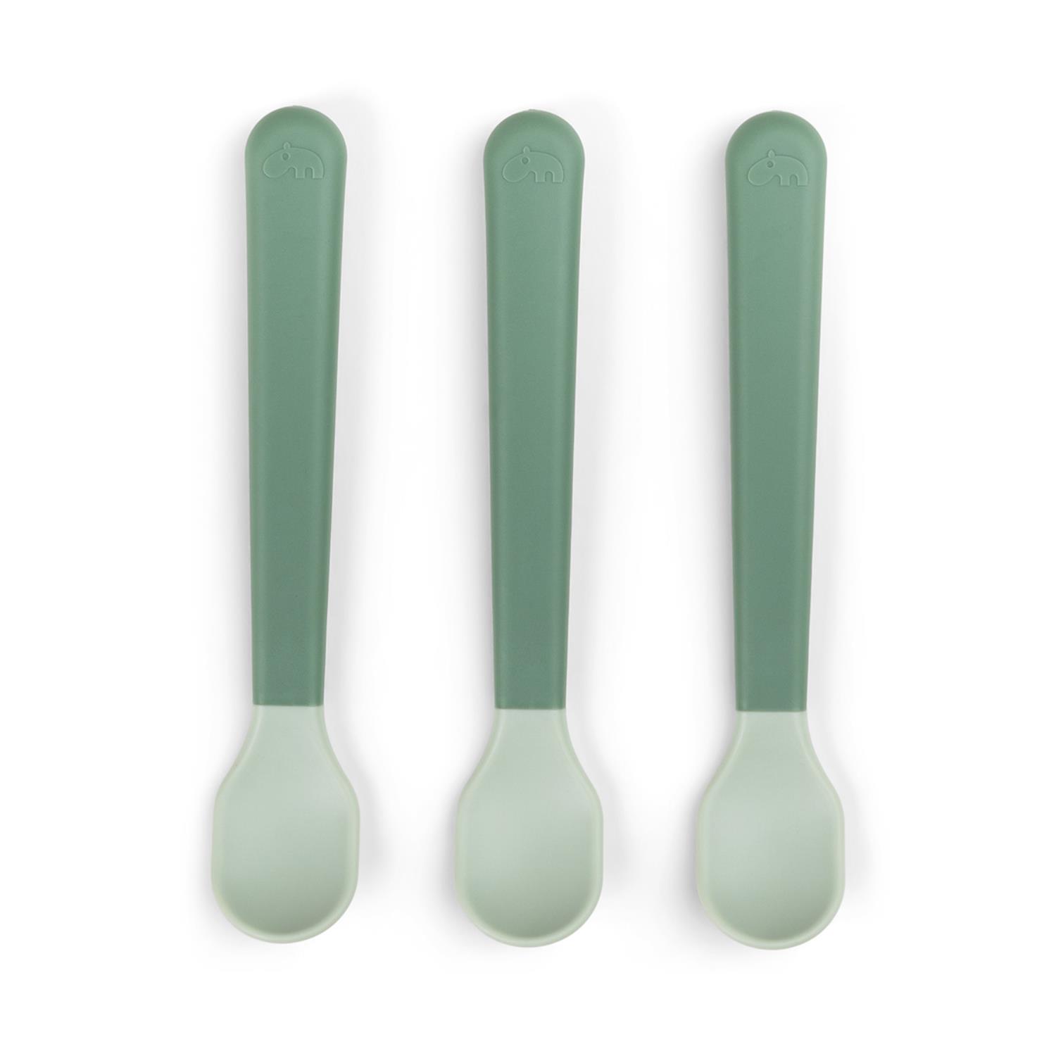 DONE BY DEER - Cuillère bébé Foodie Easy-grip lot de 3 VERT Done by Deer
