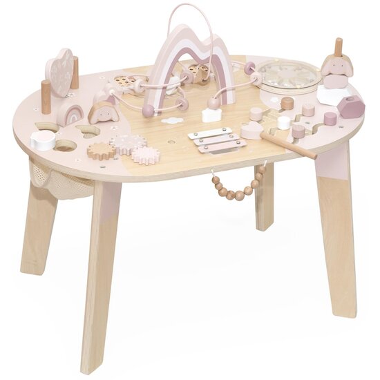 Label Label Table d'activités en bois Rose  Label Label Table d'activités en bois Rose